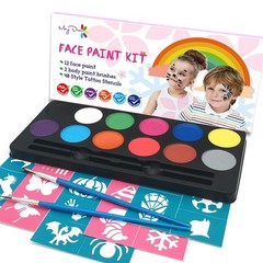 Safe & Non-Toxic 12-Color Face Painting Kit for Kids – Perfect Party Supplies