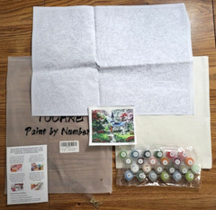 Lot of 2 Tocare Paint by Numbers Craft Kit includes Canvas Paints Church & River