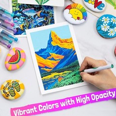 Versatile 1-8mm Acrylic Brush Tip Paint Markers Art Projects Crafting Drawing US
