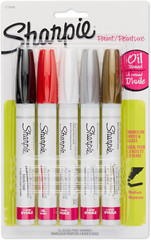Sharpie Oil-Based Paint Markers, Medium Point, Assorted & Metallic Colors, 5 Cou