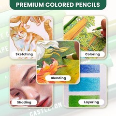 MyArtscape Oil Based Colored Pencils Set, 72 pcs Premium Color Pencils, Vibra…