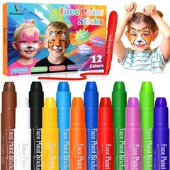 Easy-to-Use 12 Color Face Paint Crayons – Ideal for Parties & Festivals