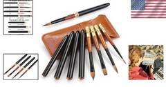 Versatile 4pcs Kolinsky Sable Travel Brushes for Watercolor & Gouache Painting