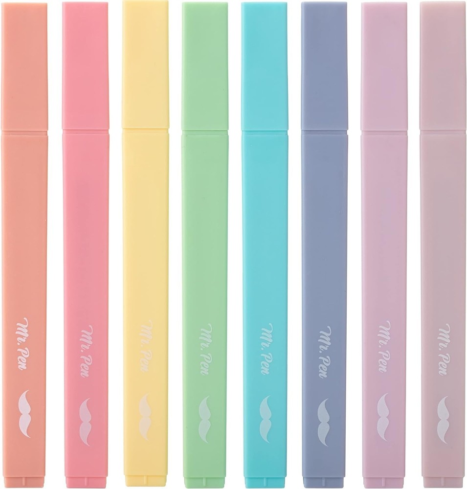 Mr. Pen- Aesthetic Cute Pastel Highlighters Set, 8 Pcs, Chisel Tip, Candy Colors