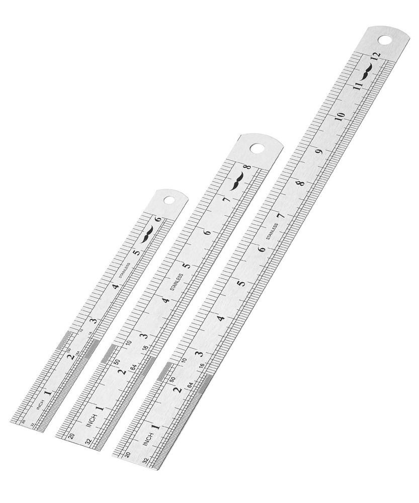 Mr. Pen- Stainless Steel Rulers, 3 pcs, 6″, 8″ & 12″, 6 6, 8, 12 inch, Silver