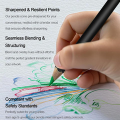 Colored Pencils for Adult Coloring Books, 72 Colors Drawing Pencils with Oil-Bas