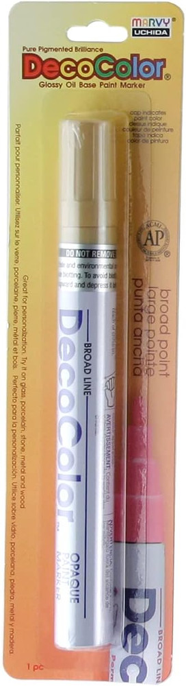 UCHIDA 300-C-GLD Marvy Deco Color Broad Point Paint Marker, Gold, 7.25 X 1.88 X