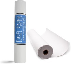 White Art Easel Paper Roll 12 Inch by 75 Feet 100 Percent Recyclable Non-Yell…