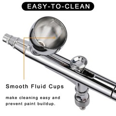 Airbrush Kit, Dual-Action Airbrush Gun with 0.2/0.3/0.5mm Needle Nozzel Sets …