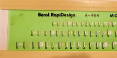 Berol Rapidesign Microfont Lettering Guide R-964 Drawing Drafting