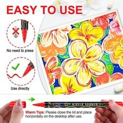 Betem Dual Tip Acrylic Paint Pens, 72 Colors 1 Count (Pack of 72), 72