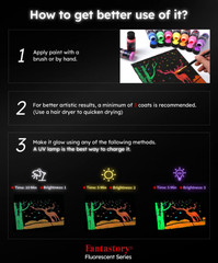 Fluorescent Glow in the Dark Paint Set – 60ml / 2oz Neon Glow Acrylic Paint