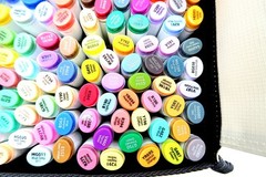 OHUHU 128 Colors Alcohol Markers Oahu Series with Original Case Art Marker Lot