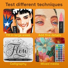 36 Acrylic Paint Markers – Paint Pens for Drawing – For Fabric, Rock, Glass, …