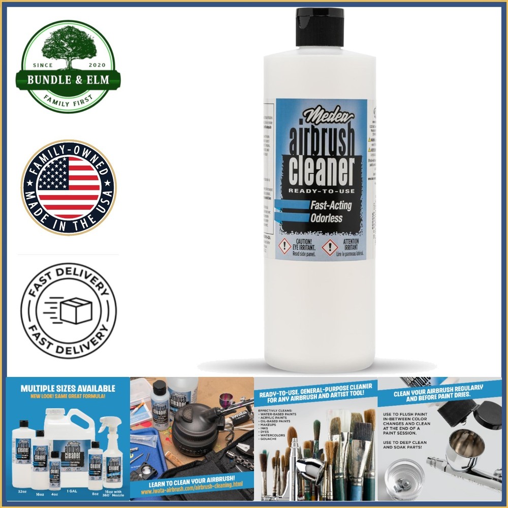 Biodegradable Airbrush Cleaner Liquid for Deep Cleaning Artist Tools 16 Fl Oz