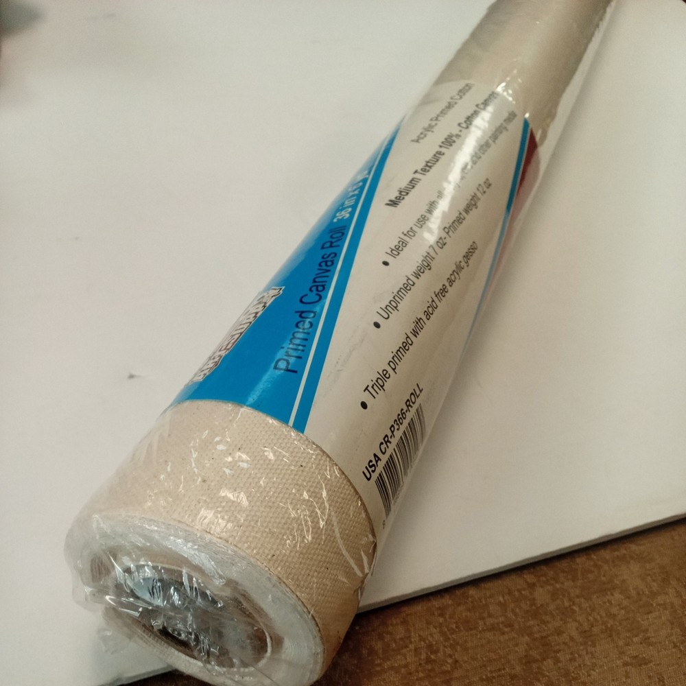 U.S. Art Supply 36″ Wide x 6 Yd, 18ft Long Unstretched Canvas Roll Triple Primed