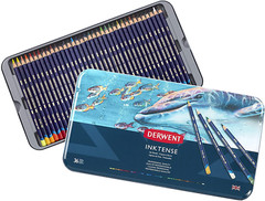 Derwent Colored Pencils, Inktense Ink Pencils, Drawing, Art, Metal Tin, 36 Count
