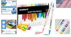 Creative 24-Count Acrylic Paint Markers – Waterproof, Quick-Drying Art Tools