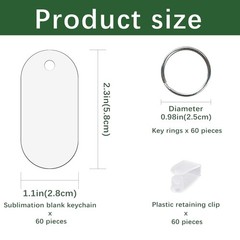 180 Pcs Metal Sublimation Keychain Blanks Bulk,Double Sided Sublimation Blank…