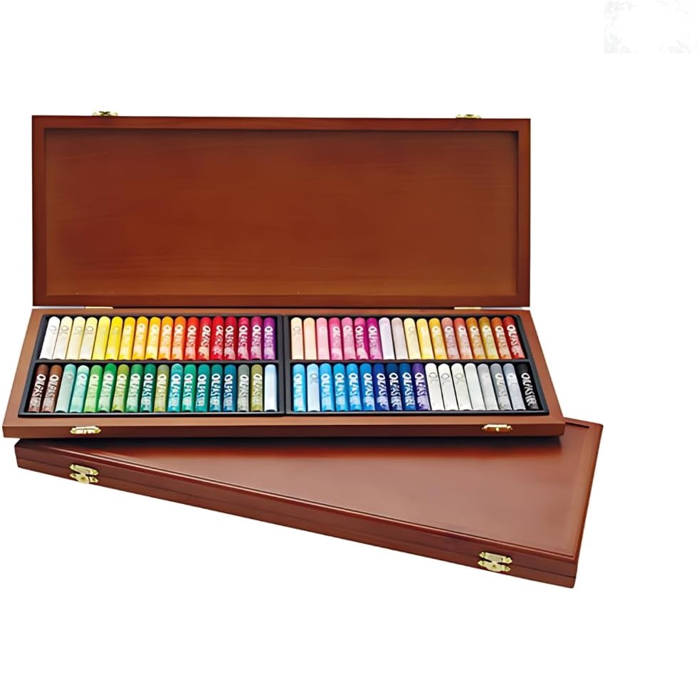 Vivid 72-Color Oil Pastel Set in Wooden Box