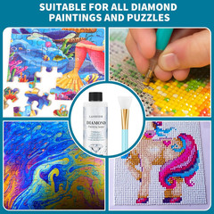 200ML Diamond Painting Sealer with Silicone Brush, Updated 5D Diamond Painting G
