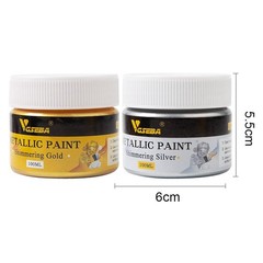 Acrylic Paint Metallic Gold and Silver,200ml Gold Leaf Paint for Art, Paintin…