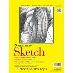 Strathmore 300 Series Sketch Pad, 9×12 inch, 100 Sheets, White