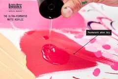 Liquitex Acrylic Gouache Fluorescent Red 2 Oz Water Resistant Matte Paint