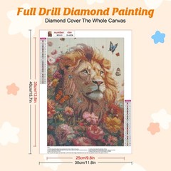 RICUVED Diamond Art Painting Kits for Adults, 3.5 x 6.8 x 0.3 inches, Lion