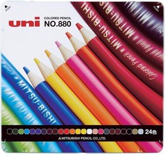 Mitsubishi Pencil K88024CP Colored Pencils, 880, 24 Colors, Height 7.4 x Widt…