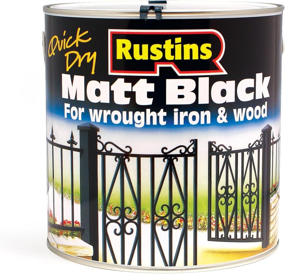 Rustins Matt Black Paint 500ml