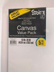Lot Of 5 Canvas Panels 16X20 White Acid Free Artist Canvas Wood 16×16 Blank Wall