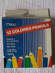 VTG 1993 Mead #98504 12 Count Coloring Pencils 3.5 Artist/Movie Prop Non Toxic