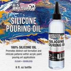 U.S. Art Supply Silicone Pouring Oil 6-Ounce Cell Creation Acrylic Paint