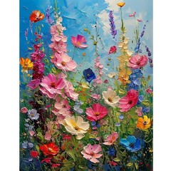 Ausanrl Wild Flowers Square 12x16inch(Square diamond painting), Wil dflowers