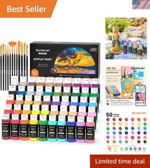 Acrylic Paint, 50 Colors Acrylic Paint Set, 2oz/60ml Bottles, Rich Pigments, …
