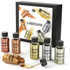 Liquid Leaf Paint Set – English Gold, Silver, Bronze – 6 pcs