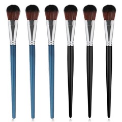 6 PCS Black Blue Mop Brush 1 Inch Blending Short Wooden Handle Acrylic Oil