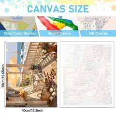 Landscape Paint by Numbers Kit for Adults Beginners, Beach Adult Paint by Number