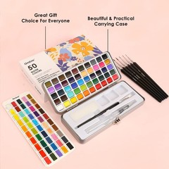 50 Colors Watercolor Paint Set, Detail Paint Brush Included, Watercolor Paint…