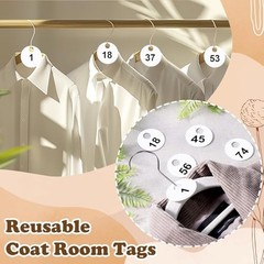 Pcs Number Tags Round 2 Part Coat Check Tags Plastic 1.7inch-round 1200 White