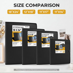 18″X24″ Art Portfolio, 30 Pockets Display 60 Pages Art Portfolio Folder with Cle