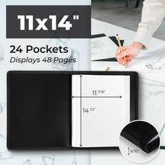 Dunwell 11×14 Art Portfolio Binder with Mounting Paper Black, Large Portfolio…