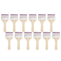 12 Pcs Paint Brush Set, 6.5 in Nylon Bristle Flat Brushes, #10 Purple/White