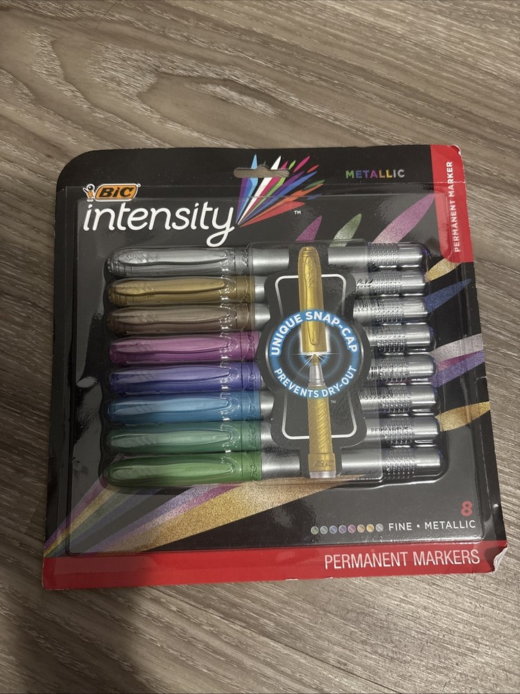 BIC Intensity Metallic Permanent 1 Count (Pack of 8), Assorted Colors