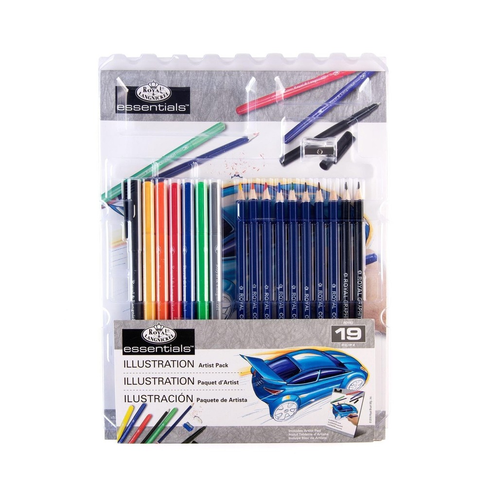 Royal and Langnickel Essentials Illustration 19 Piece Art Set Multi