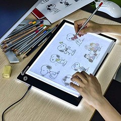 Light Box Drawing Pad, 12000 Lux LED Tracing Board USB Powered (Not A4 Black