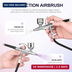 Airbrush Kit with Air Compressor, 55 PSI High Pressure Air Brush Gun with Cleani
