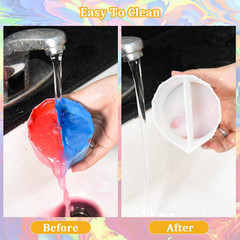 4 Pcs Split Cups for Paint Pouring, Silicone Split Cup Fluid Art Split Cup Resin