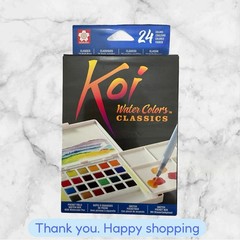 NEW Sakura KOI Water Colors Pocket Field Sketch Box 24 Colors Refillable Water